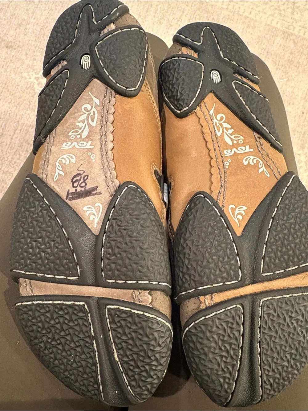 Teva women’s Brown Loafers with White Elastic Strap